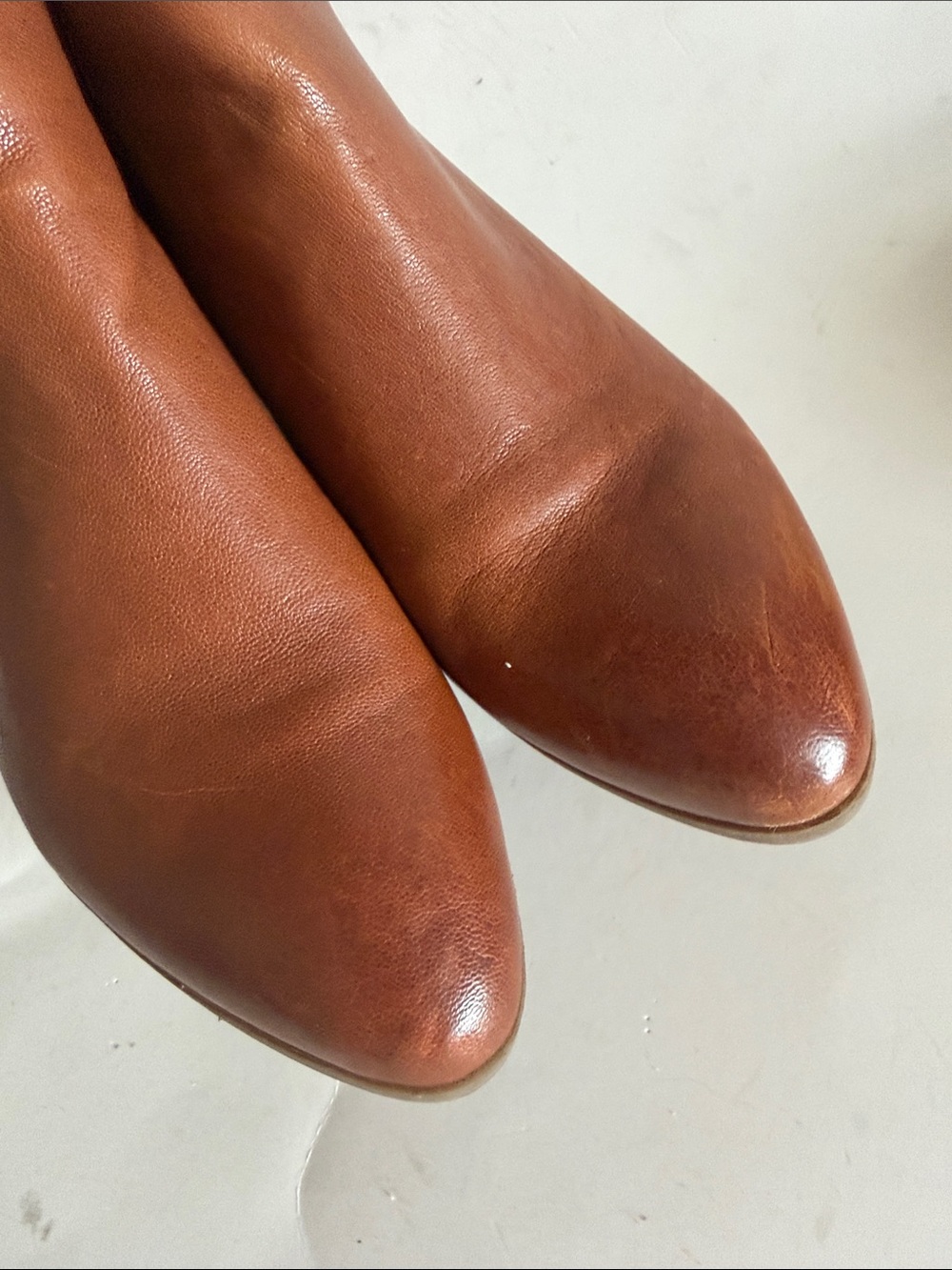 Frye Judith Cognac/Whiskey Brown Double Zip Western Ankle Bootie size 7.5 - Picture 3 of 10